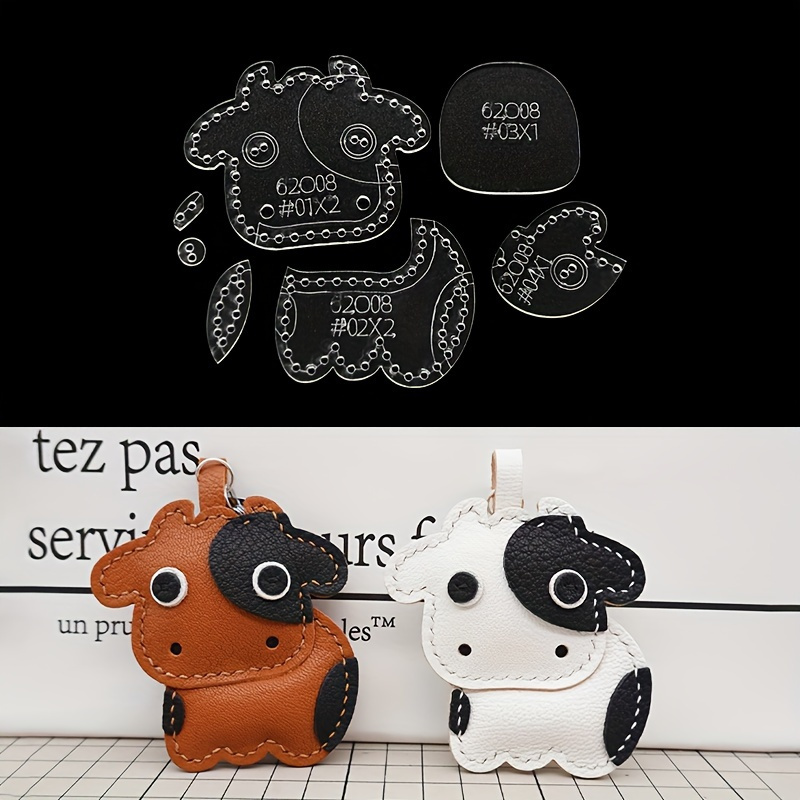 Leatherwork Tool Kit - 7pcs/set Cute Cartoon Cow Acrylic Template