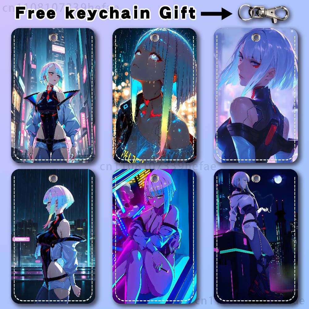 Leather Work - Lucy C-Cyberpunk E-Edgerunners Holder Keychain For