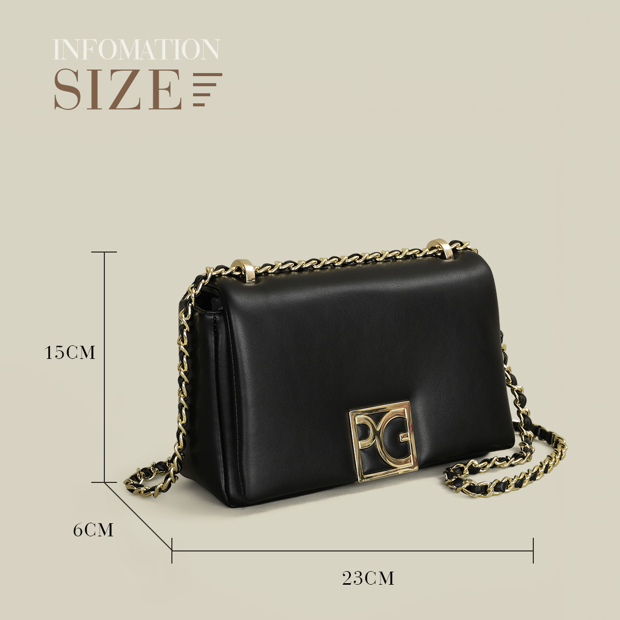 PG Women's Bag Luxury Casual B - Leatherwork Letters ulasan dan harga
