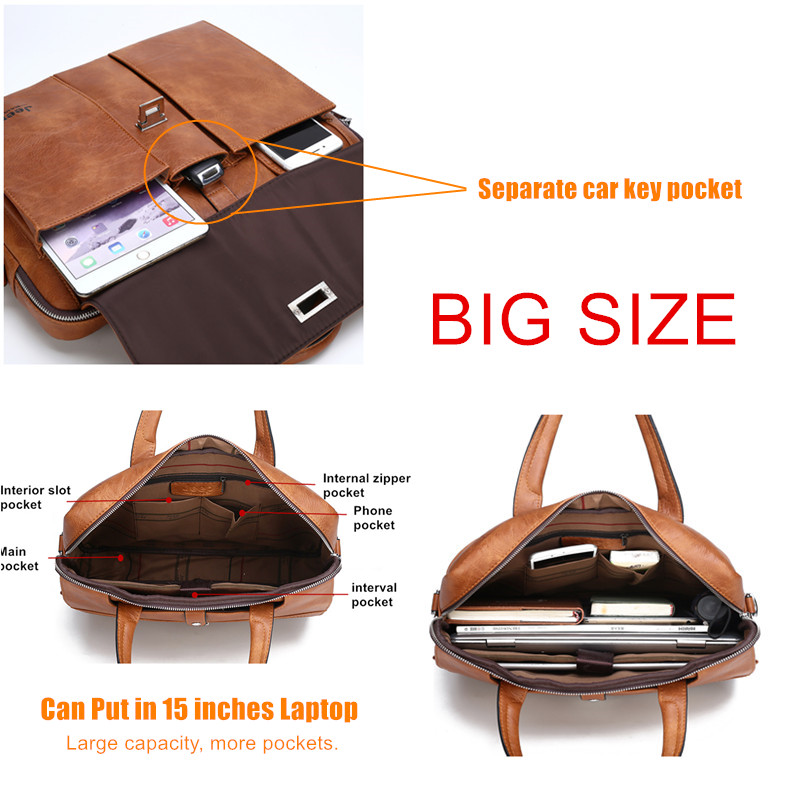 Jeep Buluo Men's Leather Brief - Leatherwork Letters ulasan dan harga