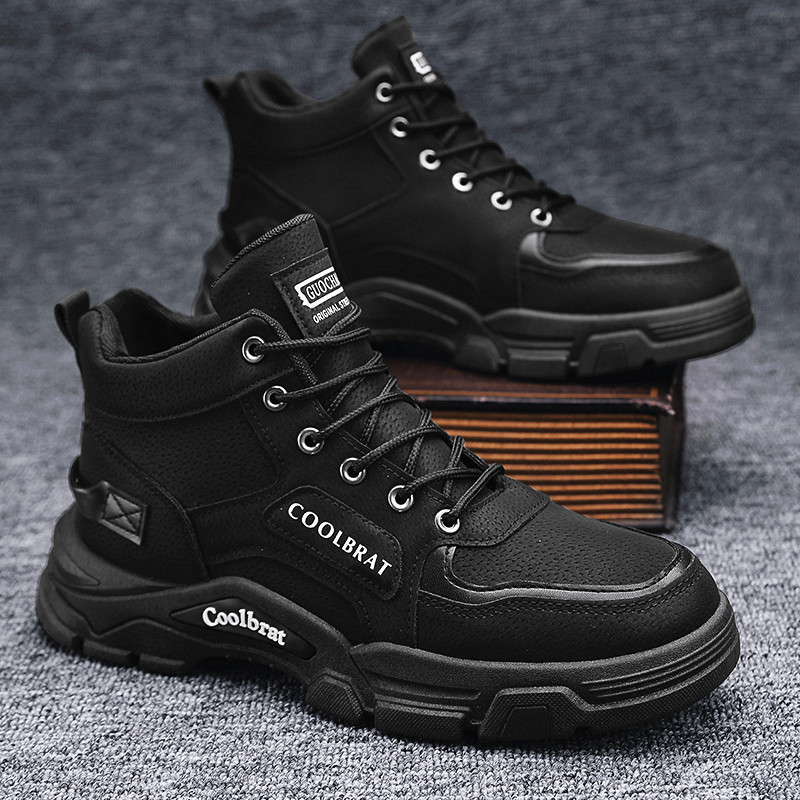 Men‘s Casual Sneakers High Qua - Leatherwork Letters ulasan dan harga